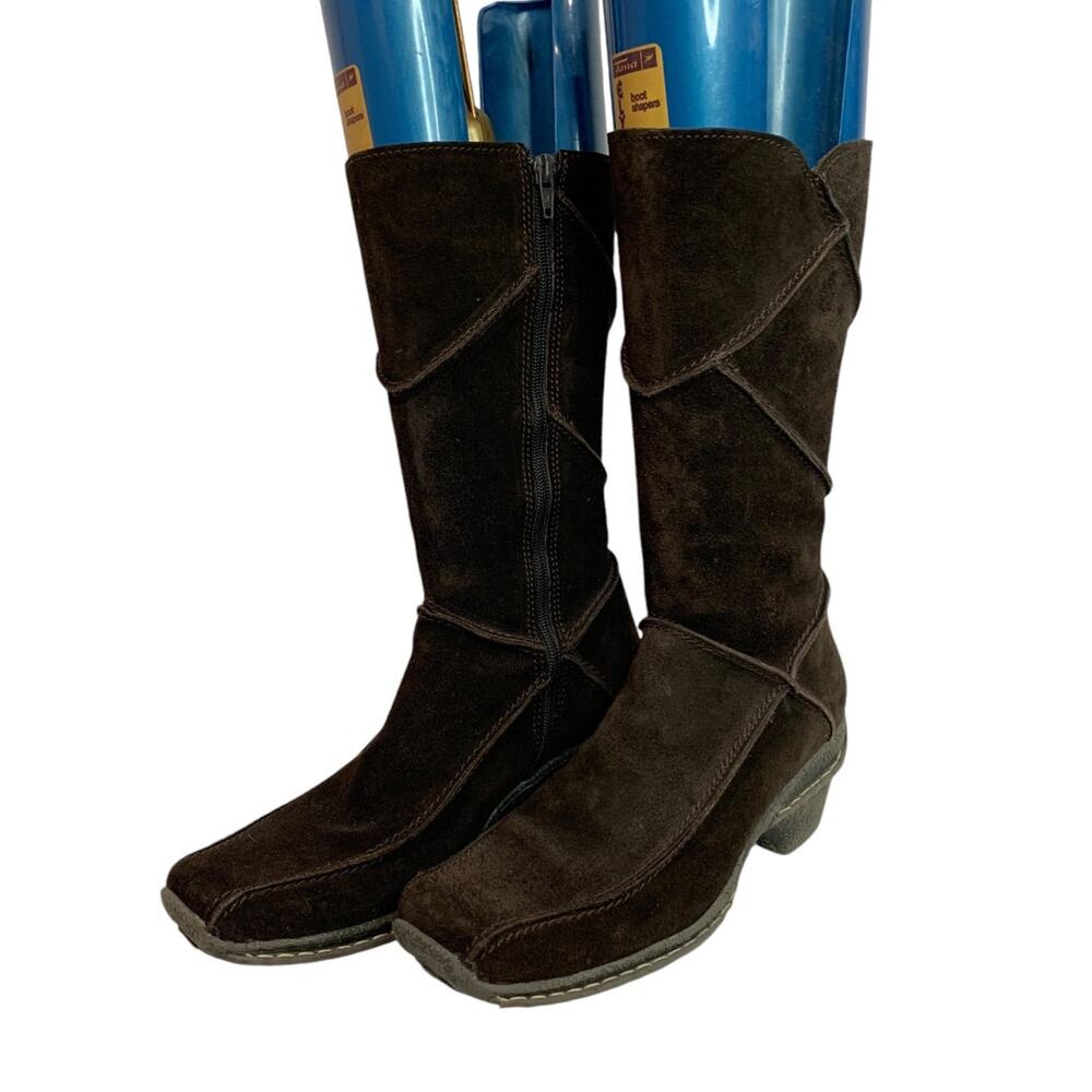 Size‎ 39 (Size 8) Elle Womens Brown Boots Pieced Suede